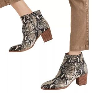 Madewell The Rosie Ankle Boot Booties Snake Embossed Leather